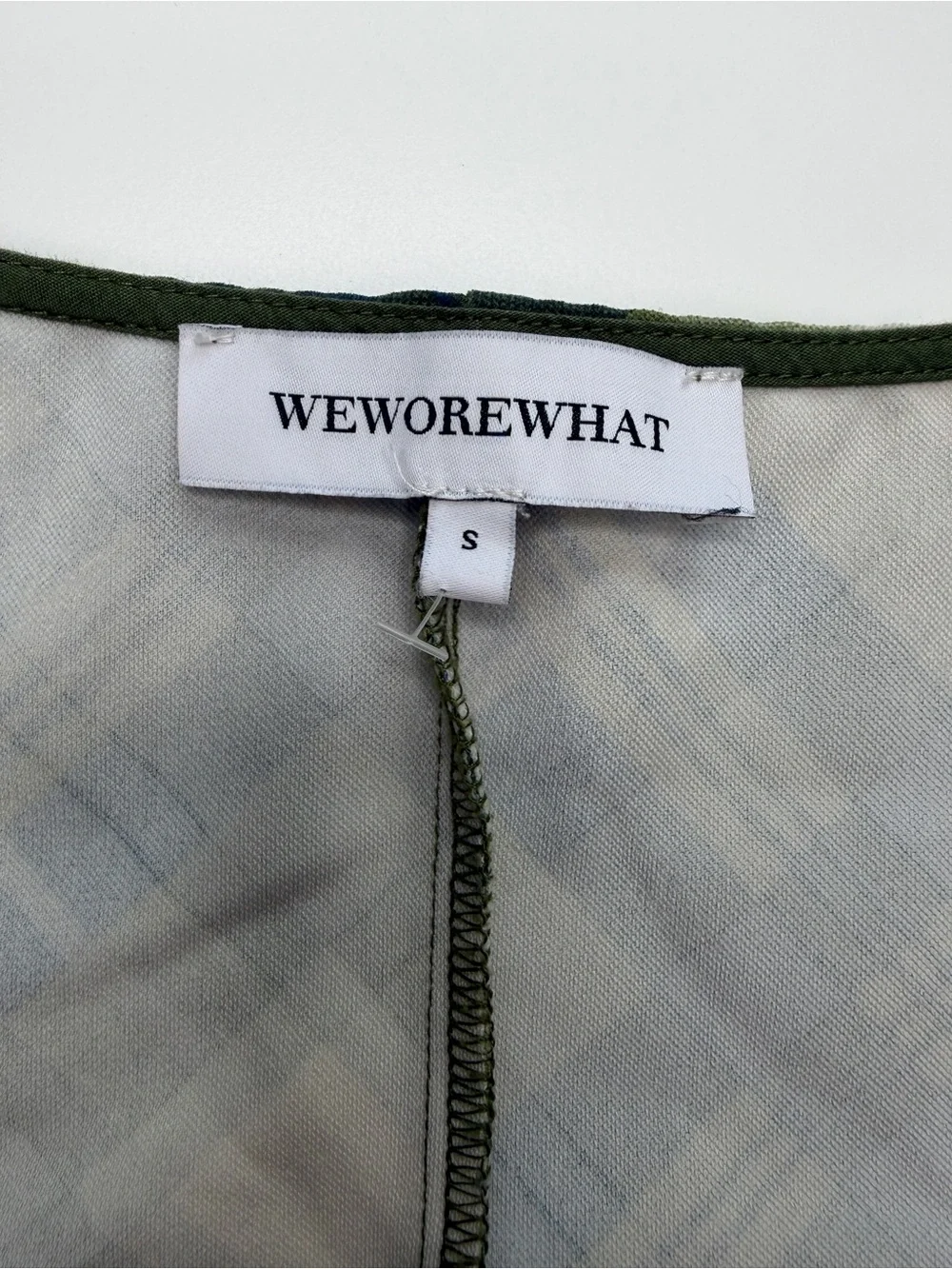 WeWoreWhat wrap top and mini skirt set in vintage plaid green small GUC